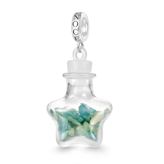 Gnoce Green Emerald Crystal Glass Bottle Pendant Dangle Charm_1