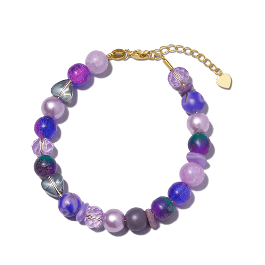Gnoce Crystal Purple Glass DIY Beaded Bracelet_1