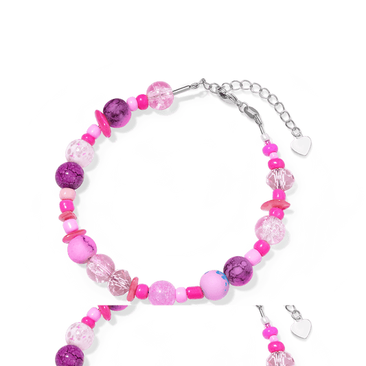 Gnoce DIY Pink Cracked Glass Beaded Bracelet_1