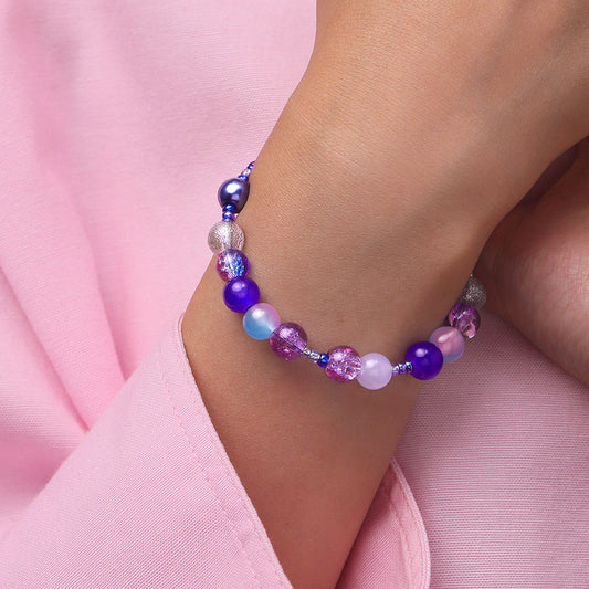 Gnoce DIY Indigo Blue Galaxy Glass Beaded Bracelet_6