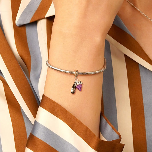 Gnoce Grape & Wine Pendant Dangle Charm_6