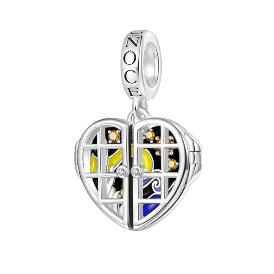 Gnoce Openable Heart Window & Glow-in-the-Dark Galaxy Pendant Dangle Charm_1
