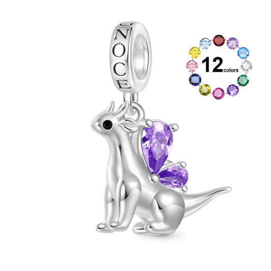 Gnoce Little Flying Dragon Birthstone Pendant Dangle Charm_1