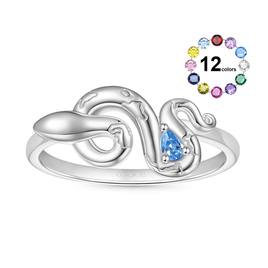 Gnoce Zodiac Snake Birthstone Ring_1