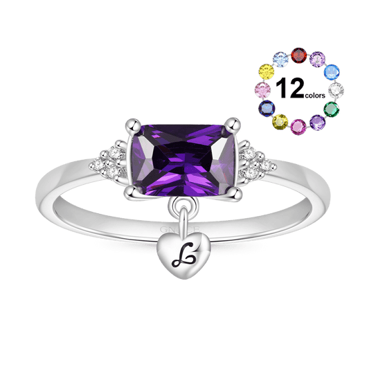 Gnoce Dainty Purple Baguette Statement Personalized Ring_1