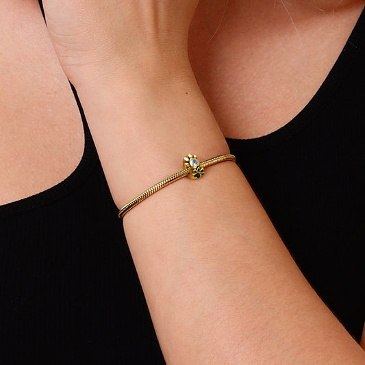Gnoce 18k Gold Plated Pet Paws Stopper for Charm Bracelets_4