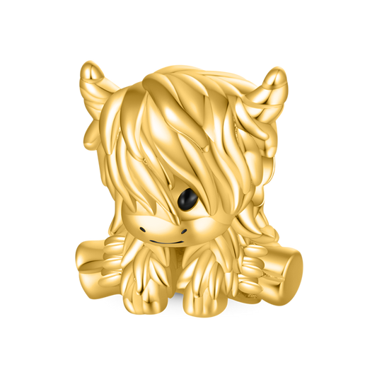 Gnoce 18K Gold Plated Scottish Highland Cow Charm_1