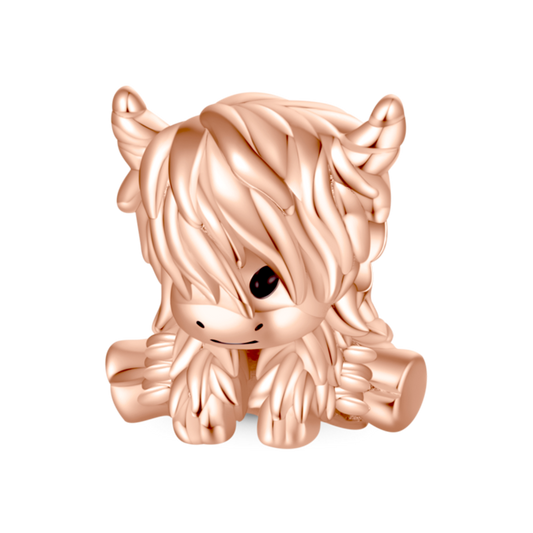 Gnoce Rose Gold Scottish Highland Cow Charm_1