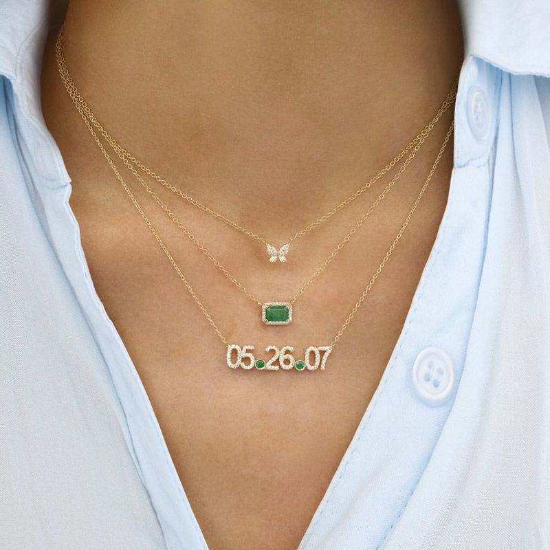 Gnoce Personalized Date Necklace With Diamond_5
