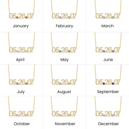 Gnoce Personalized Date Necklace With Diamond_7