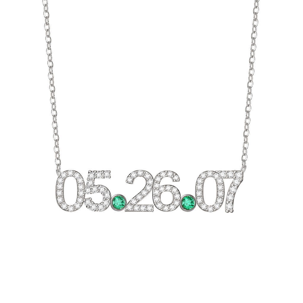 Gnoce Personalized Date Necklace With Diamond_2