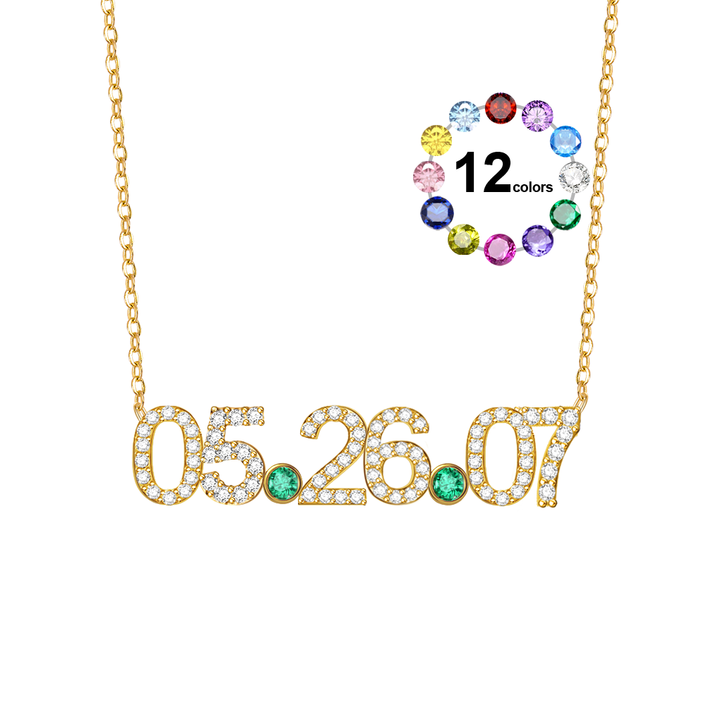 Gnoce Personalized Date Necklace With Diamond_1