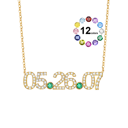 Gnoce Personalized Date Necklace With Diamond_1