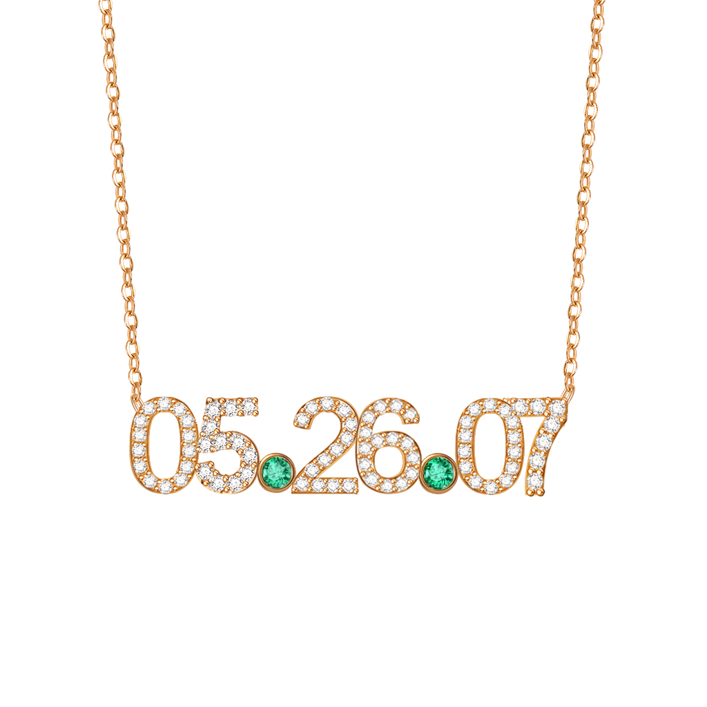 Gnoce Personalized Date Necklace With Diamond_3