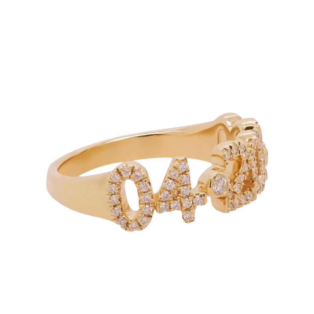 Gnoce Personalized Diamond Pave Date Ring with Birthstone_2