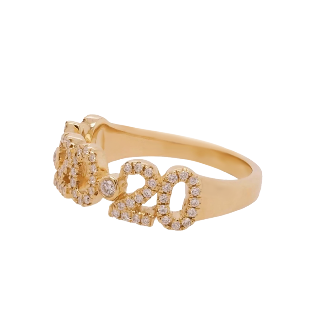Gnoce Personalized Diamond Pave Date Ring with Birthstone_3
