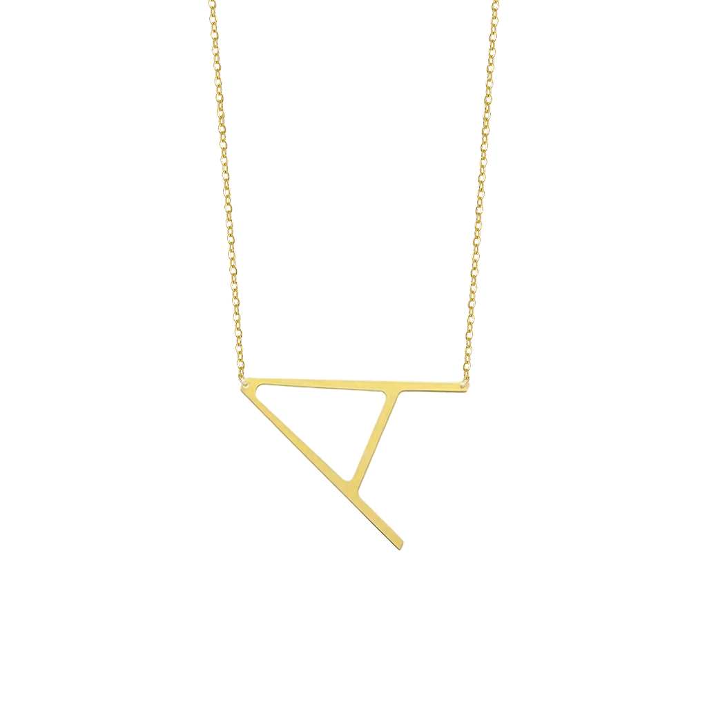 Gnoce Personalized Sideways Large Initial Letter Necklace_1