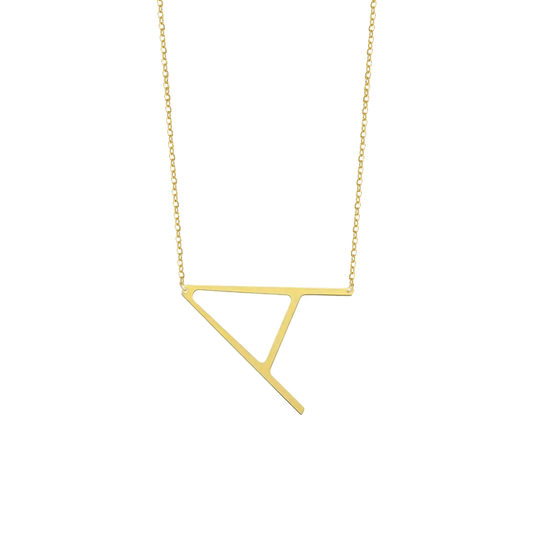 Gnoce Personalized Sideways Large Initial Letter Necklace_1