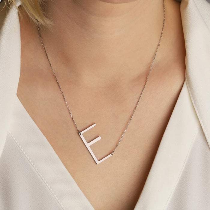 Gnoce Personalized Sideways Large Initial Letter Necklace_6