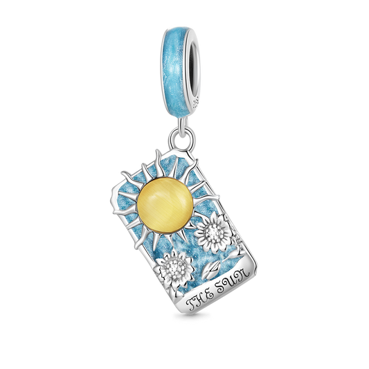 Gnoce Blue Tarot Card Sun Pendant Dangle Charm_1
