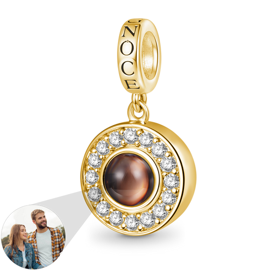 Gnoce 18k Gold Plated Projection Personalized Photo Pendant Dangle Charm_1