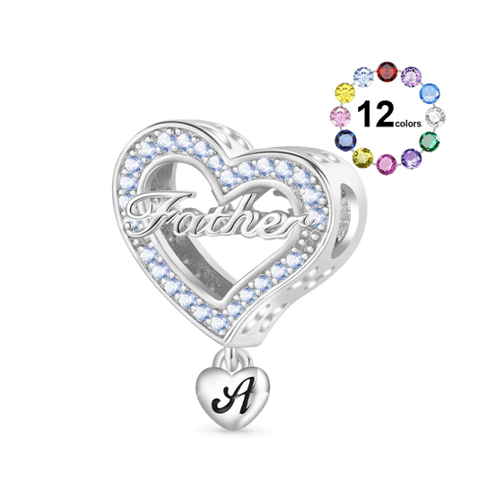Gnoce Family Members - Father Personalized Heart Charm_1