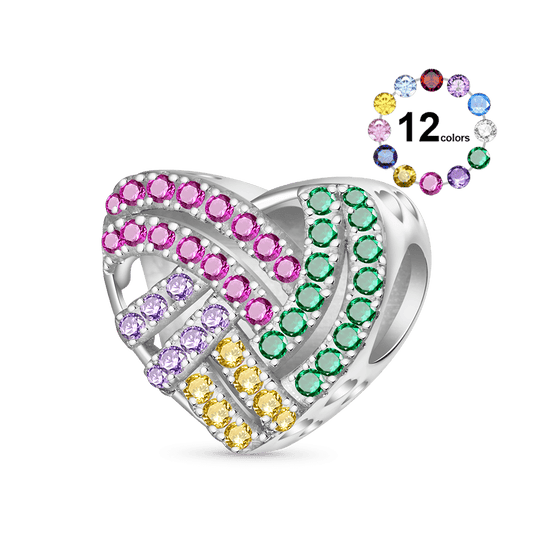Gnoce Color CZ Brilliant Embers Heart Birthstone Charm_1