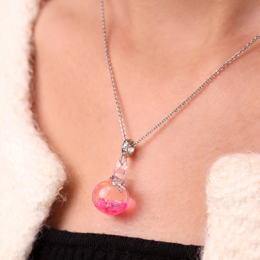 Gnoce Sakura Luminous Pink Quicksand Bottle Pendant Dangle Charm_7