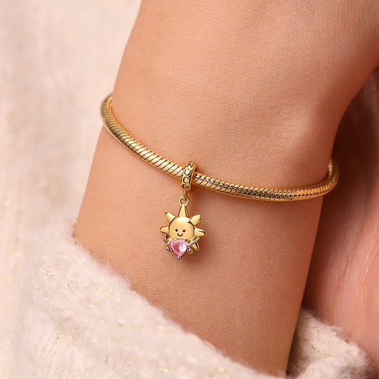 Gnoce Smiling Sun Embraces Love Pendant Dangle Charm_8