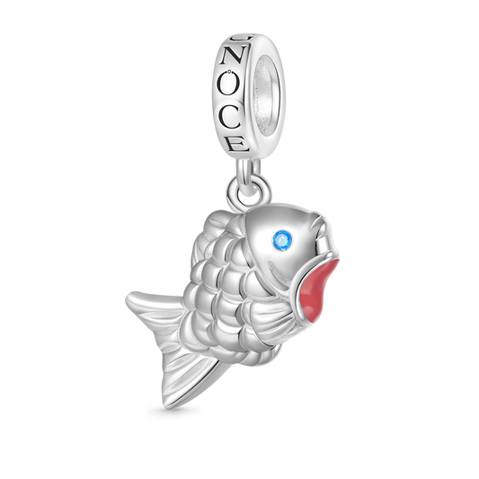 Gnoce Blue Scaled Fish Pendant Dangle Charm_1