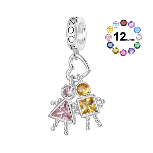 Gnoce Valentine's Day Love Characters Birthstone Pendant Dangle Charm_1