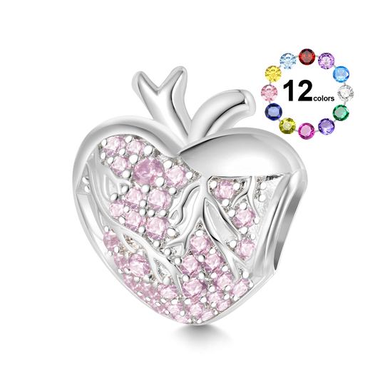 Gnoce Pink Crystal Engravable Heart Charm_1