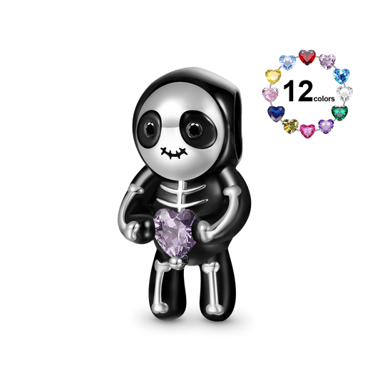Gnoce Halloween Skull Skeleton Embraces Love Charm_1