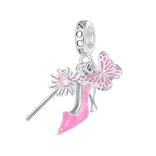 Gnoce Wicked Glinda Bubble Wand Shoe Triple Pendant Dangle Charm_1