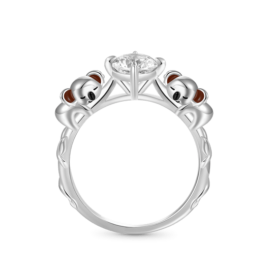 Gnoce Docile Koala Hug White Diamond Ring_1