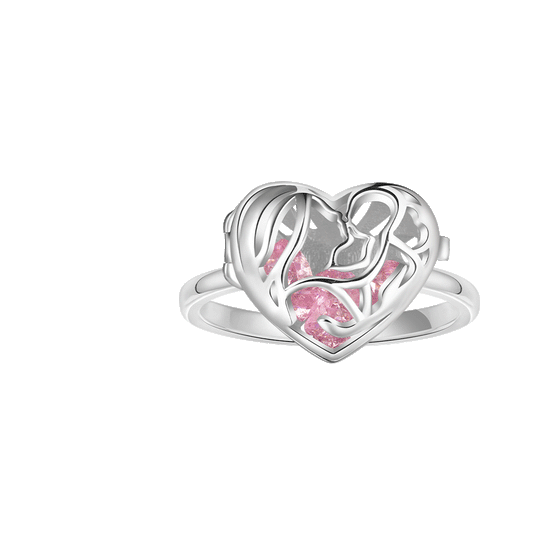 Gnoce Mother's Day Openable Hollow Heart with Diamond Ring_1