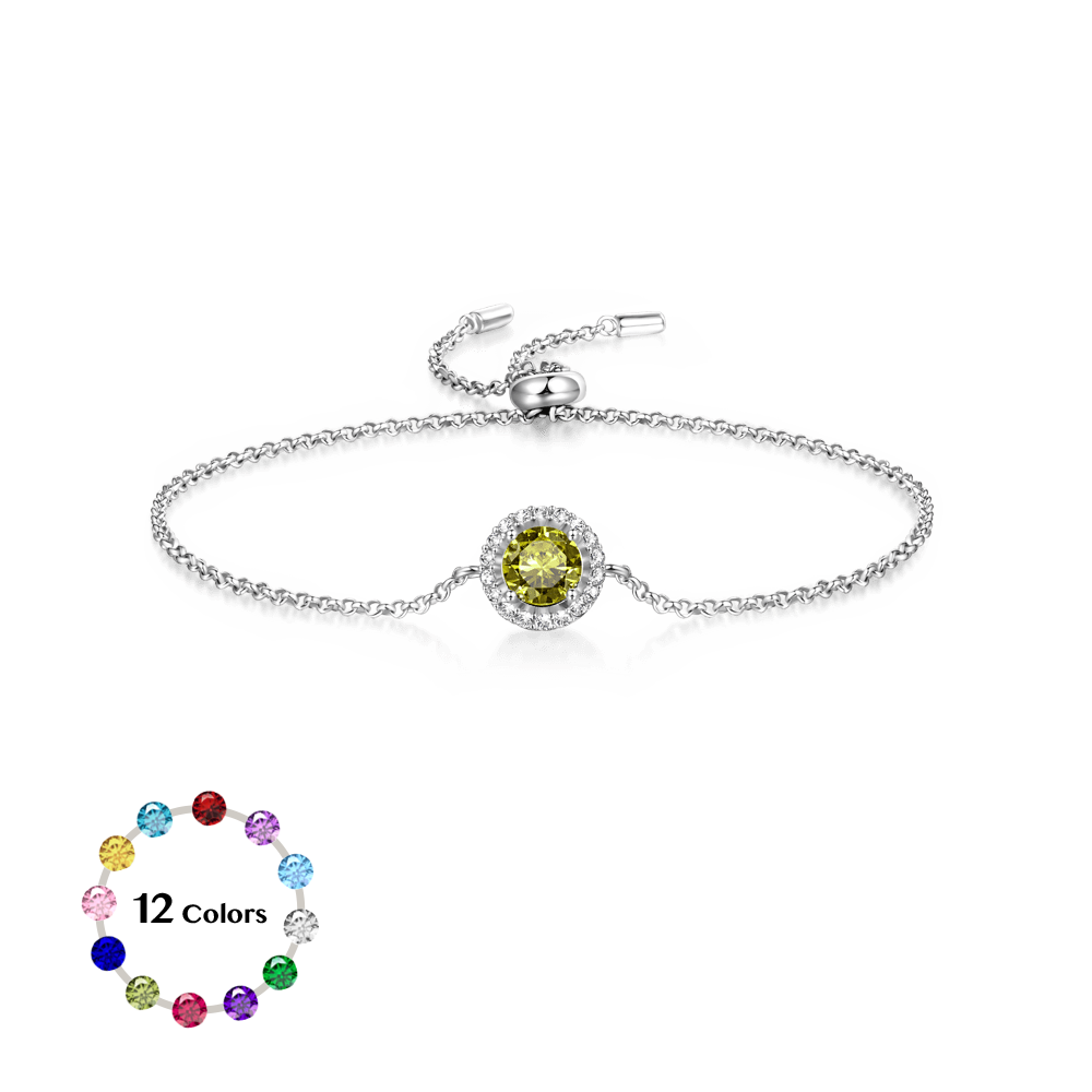 Gnoce Round Cut Adjustable Chain Bracelet_1