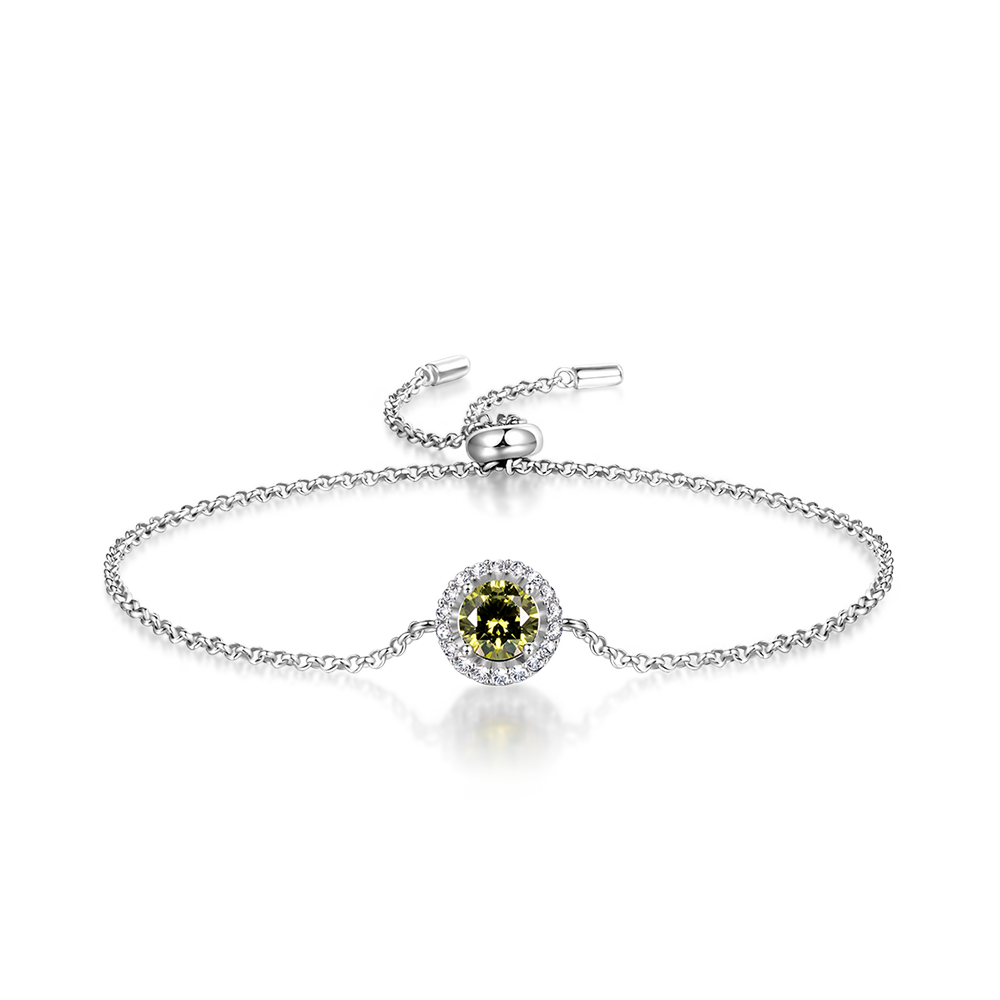 Gnoce Round Cut Adjustable Chain Bracelet_2
