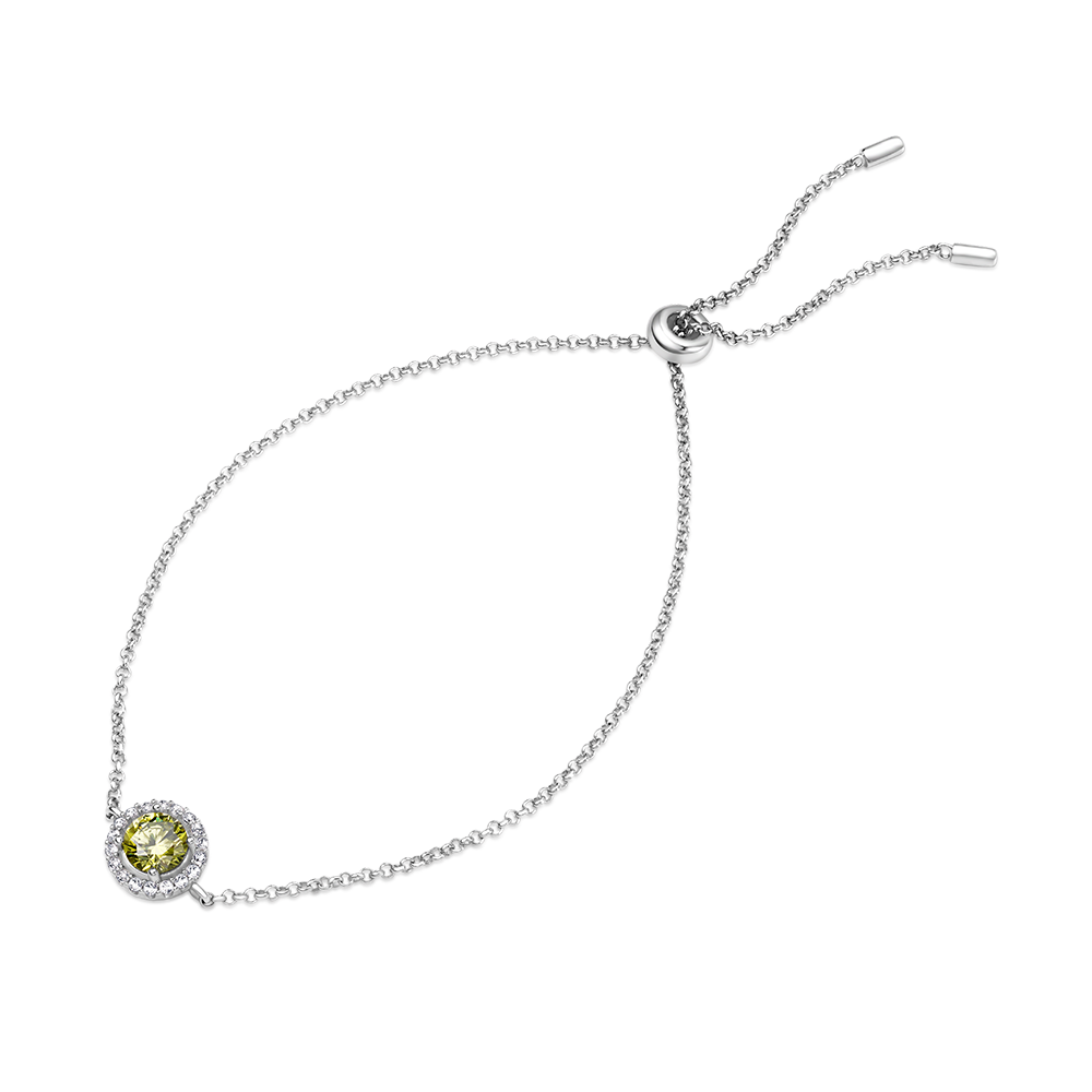 Gnoce Round Cut Adjustable Chain Bracelet_3