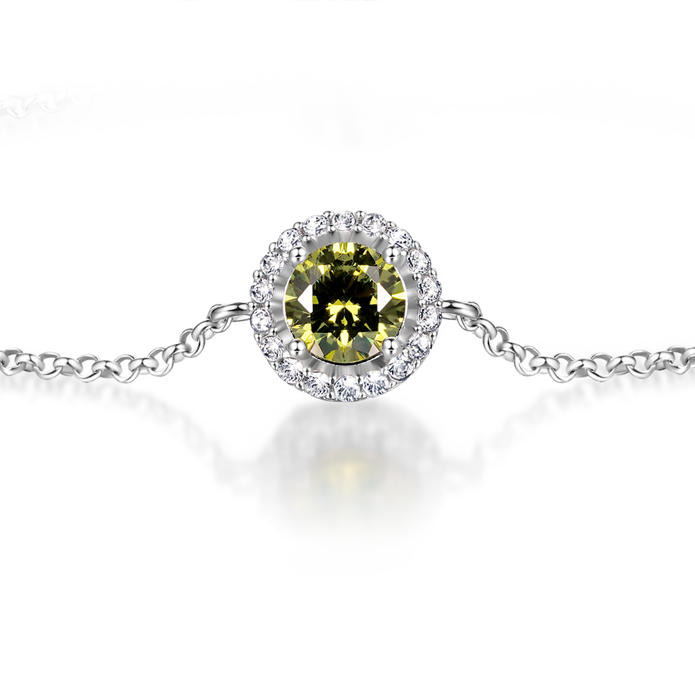 Gnoce Round Cut Adjustable Chain Bracelet_4