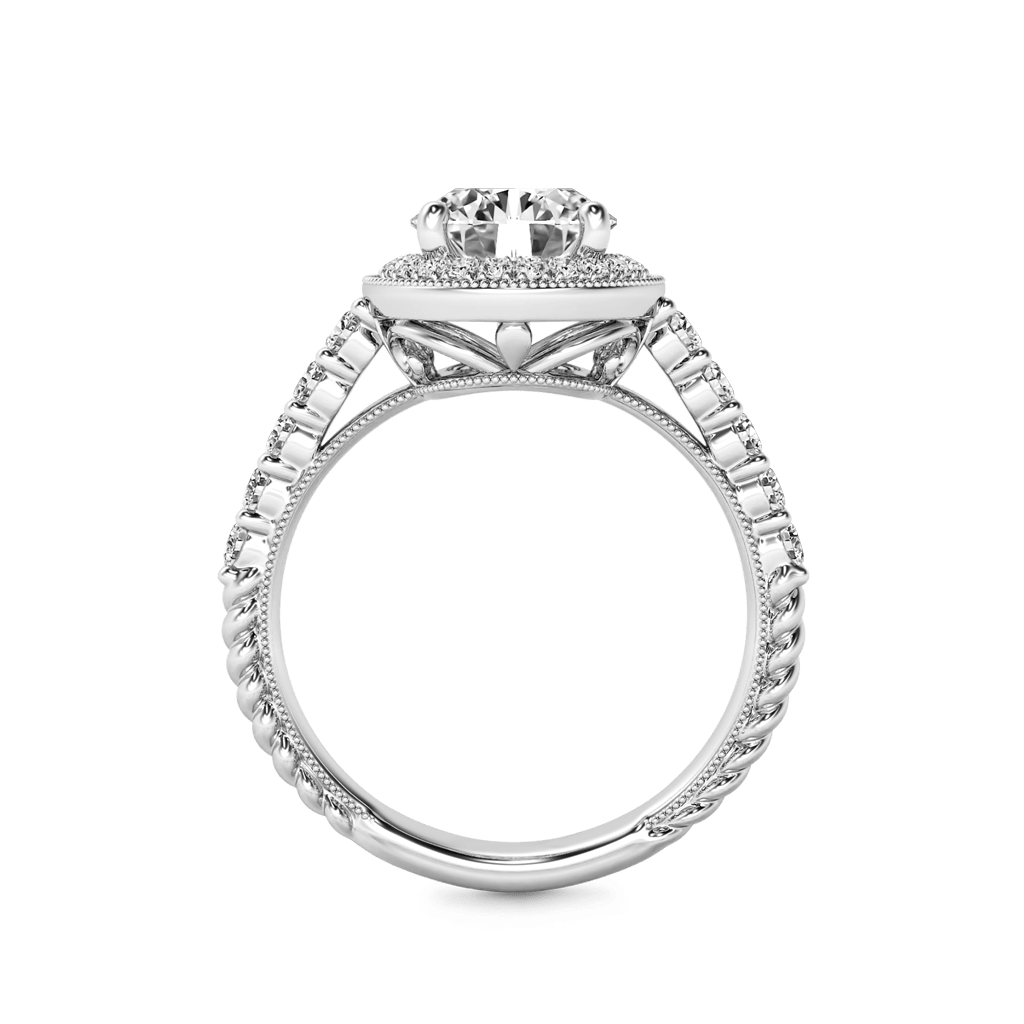 Gnoce Vintage Round Cut Halo Milgrain Engagement Ring_2