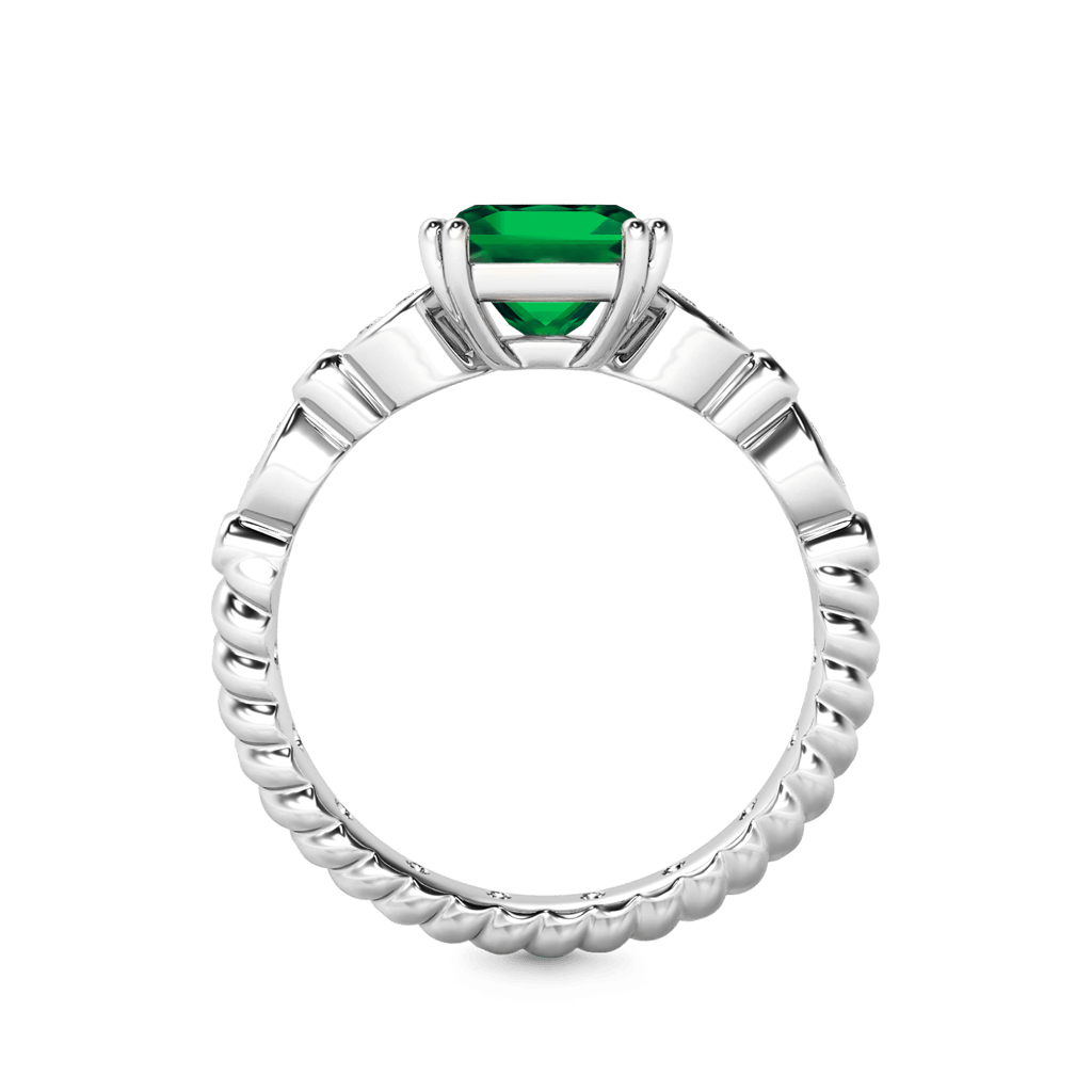 Gnoce Vintage Princess Cut Emerald Engagement Ring_3