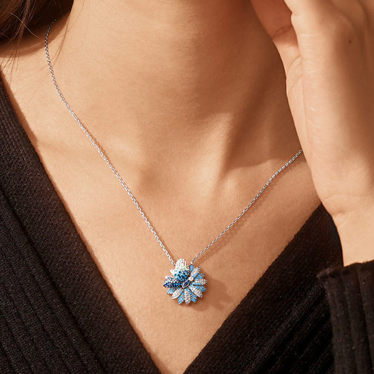 Gnoce Butterfly Daisy Pendant Necklace_7