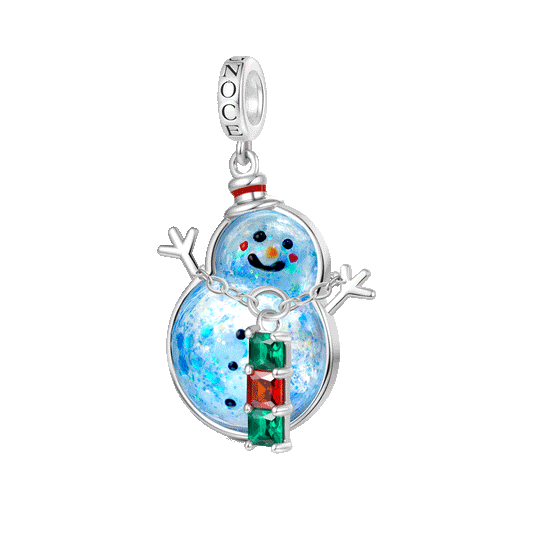 Gnoce Christmas Snowman Glow-in-the-Dark Quicksand Pendant Dangle Charm_1
