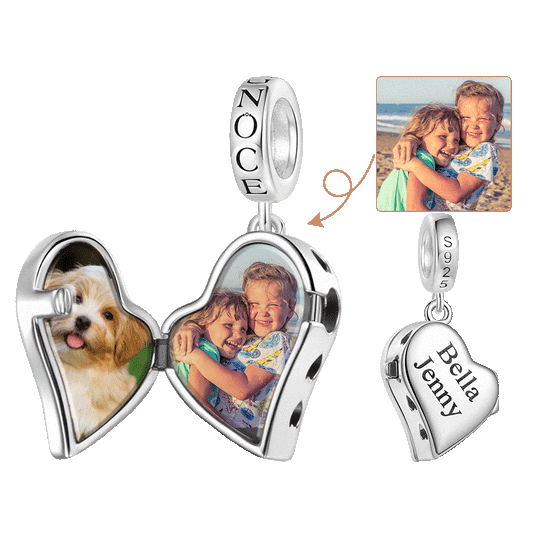 Gnoce Love Multiple Photo Locket Engravable Pendant Dangle Charm_1
