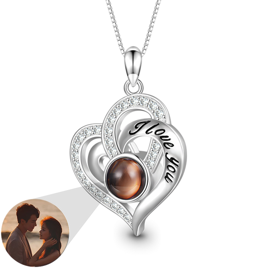 Gnoce Projection Love Heart Personalized Photo Necklace_1