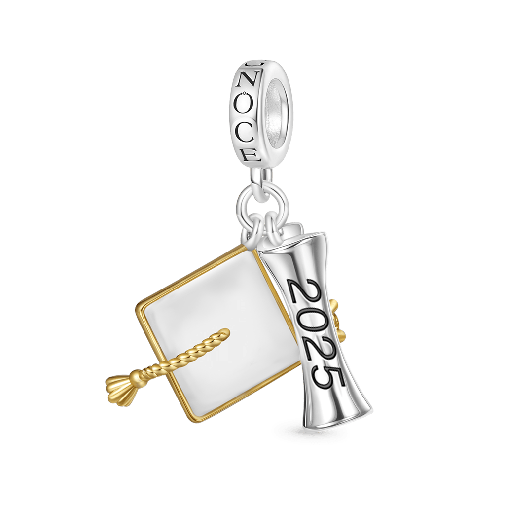 Gnoce Engravable Graduation Season Bachelor Cap Pendant Dangle Charm_1