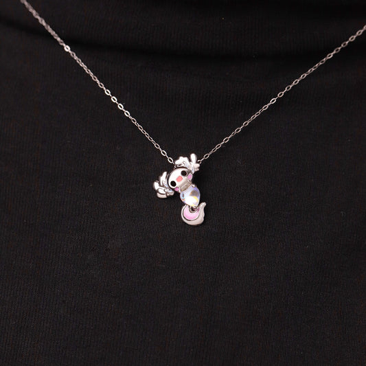 Gnoce Mexican Axolotl Embraces Heart Moonstone Pendant Necklace_6