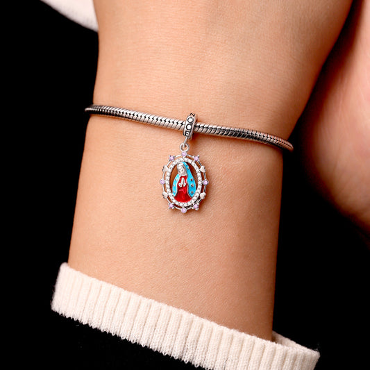 Gnoce Religious Virgin Mary Birthstone Pendant Dangle Charm_7