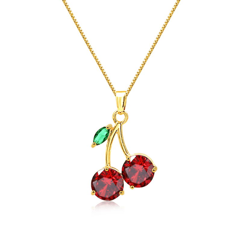 Sweet Cherry Necklace Gold Plated_1